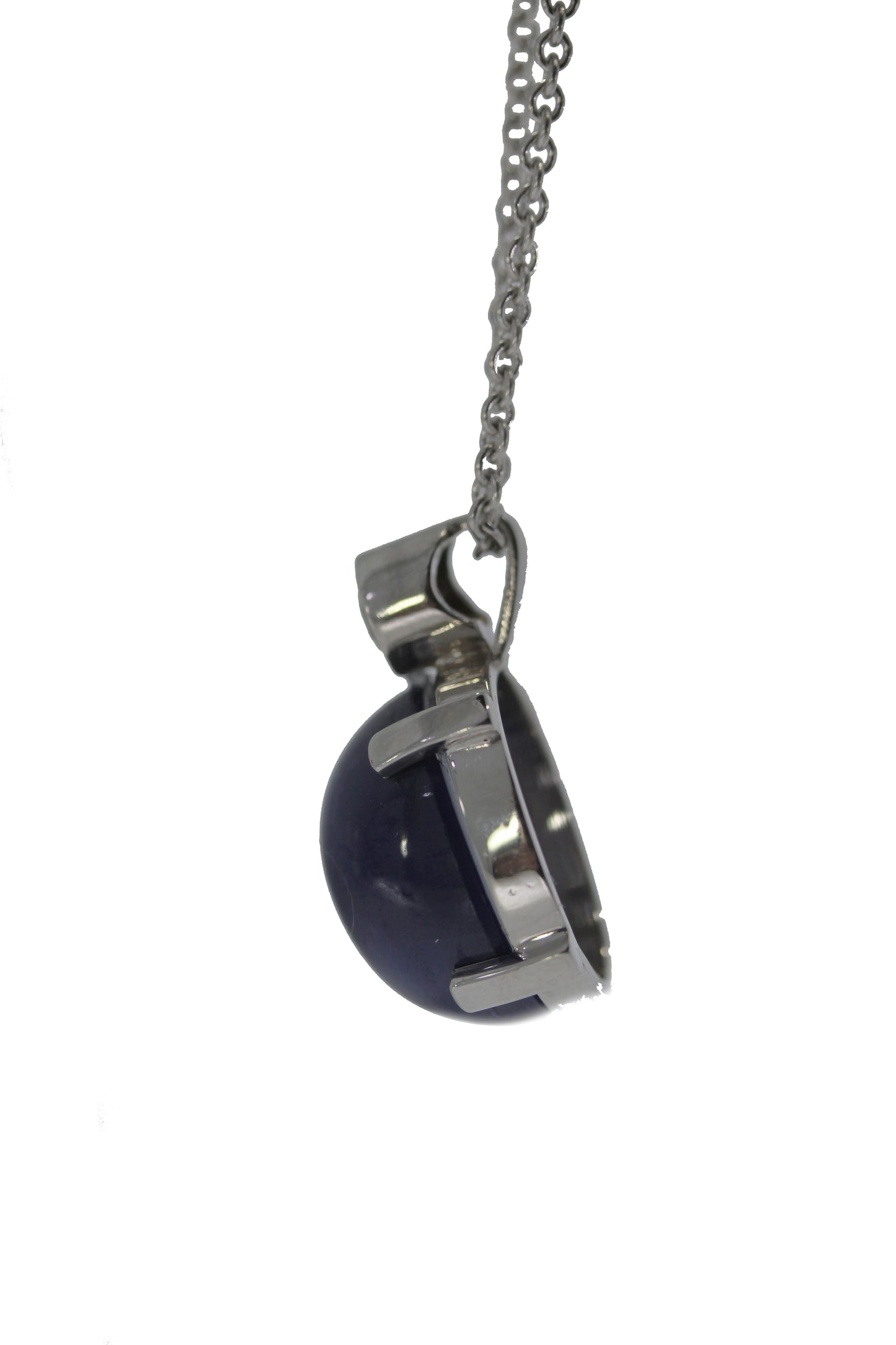 Weißgold Collier mit Stern Saphir