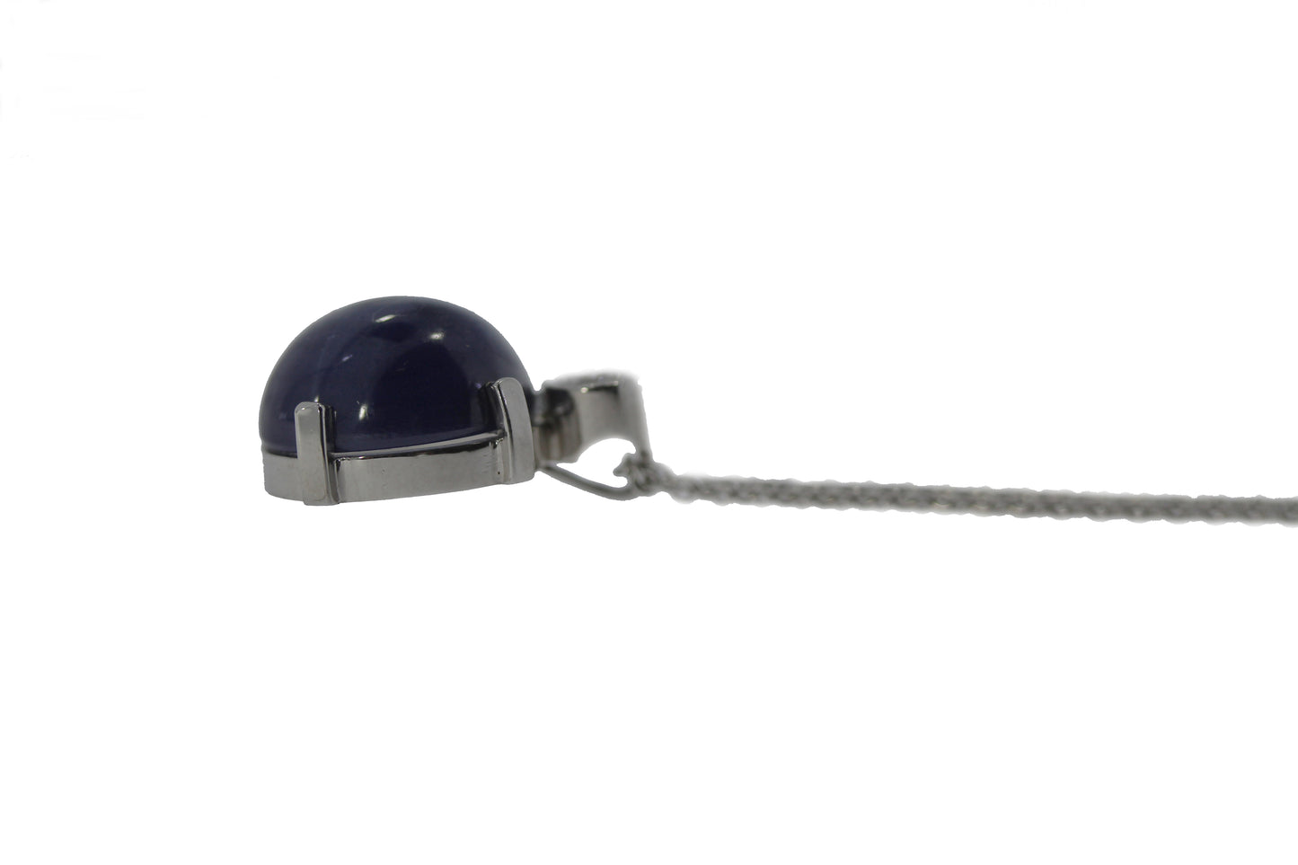 Weißgold Collier mit Stern Saphir