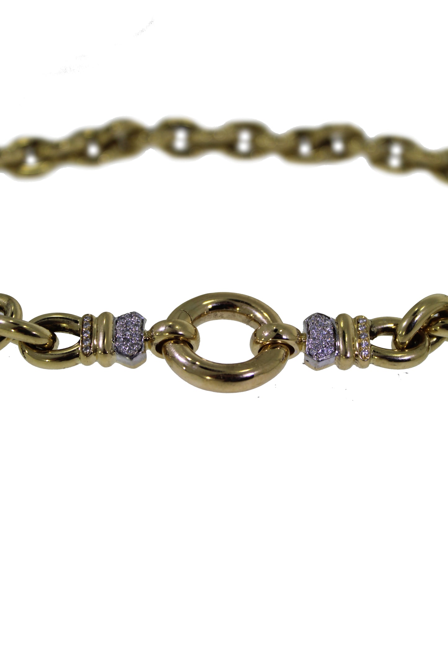 Halbmassives Gold Collier mit Brillantschloß