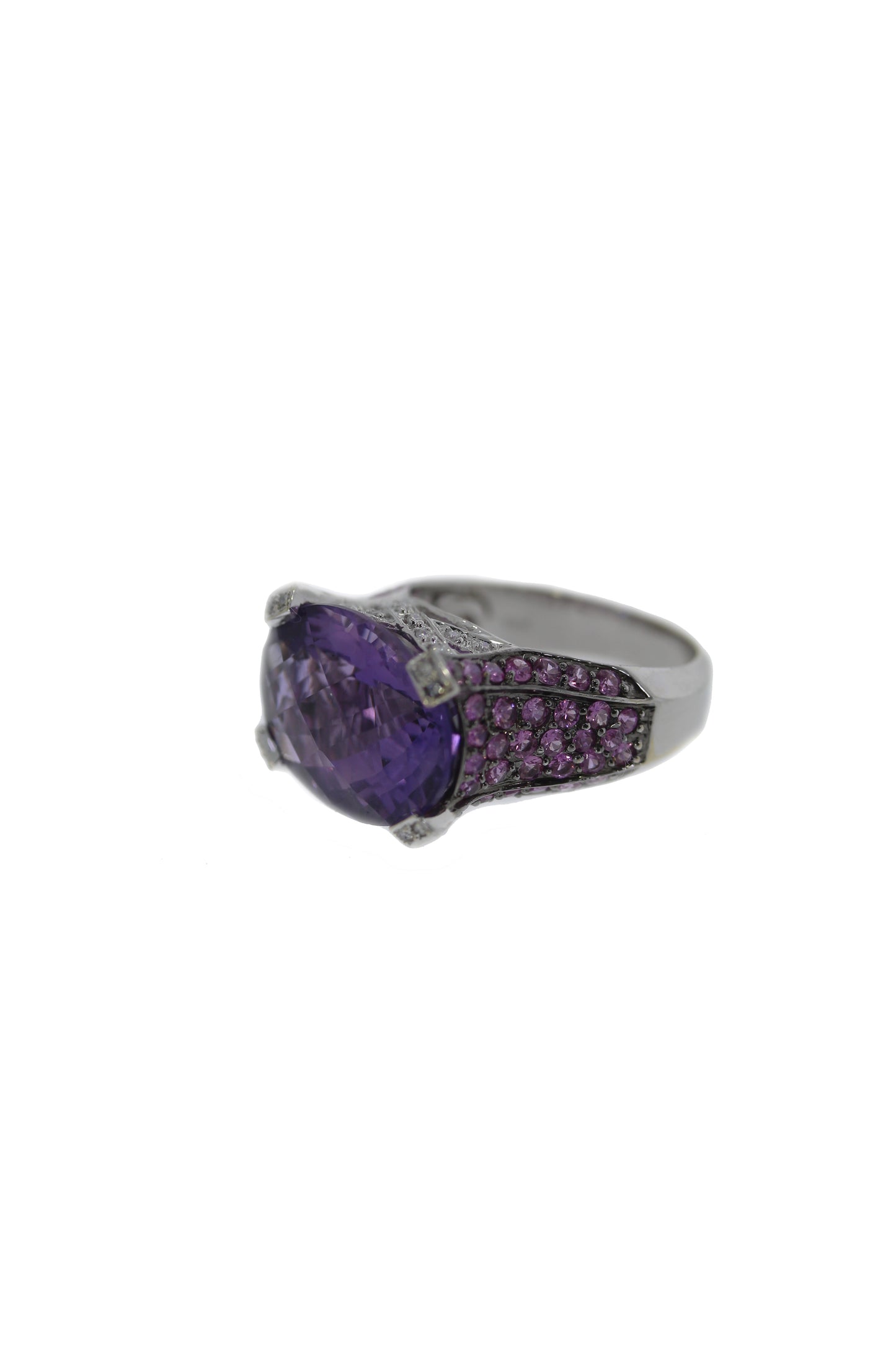 Amethyst-Pink Saphir- Brillant Ring
