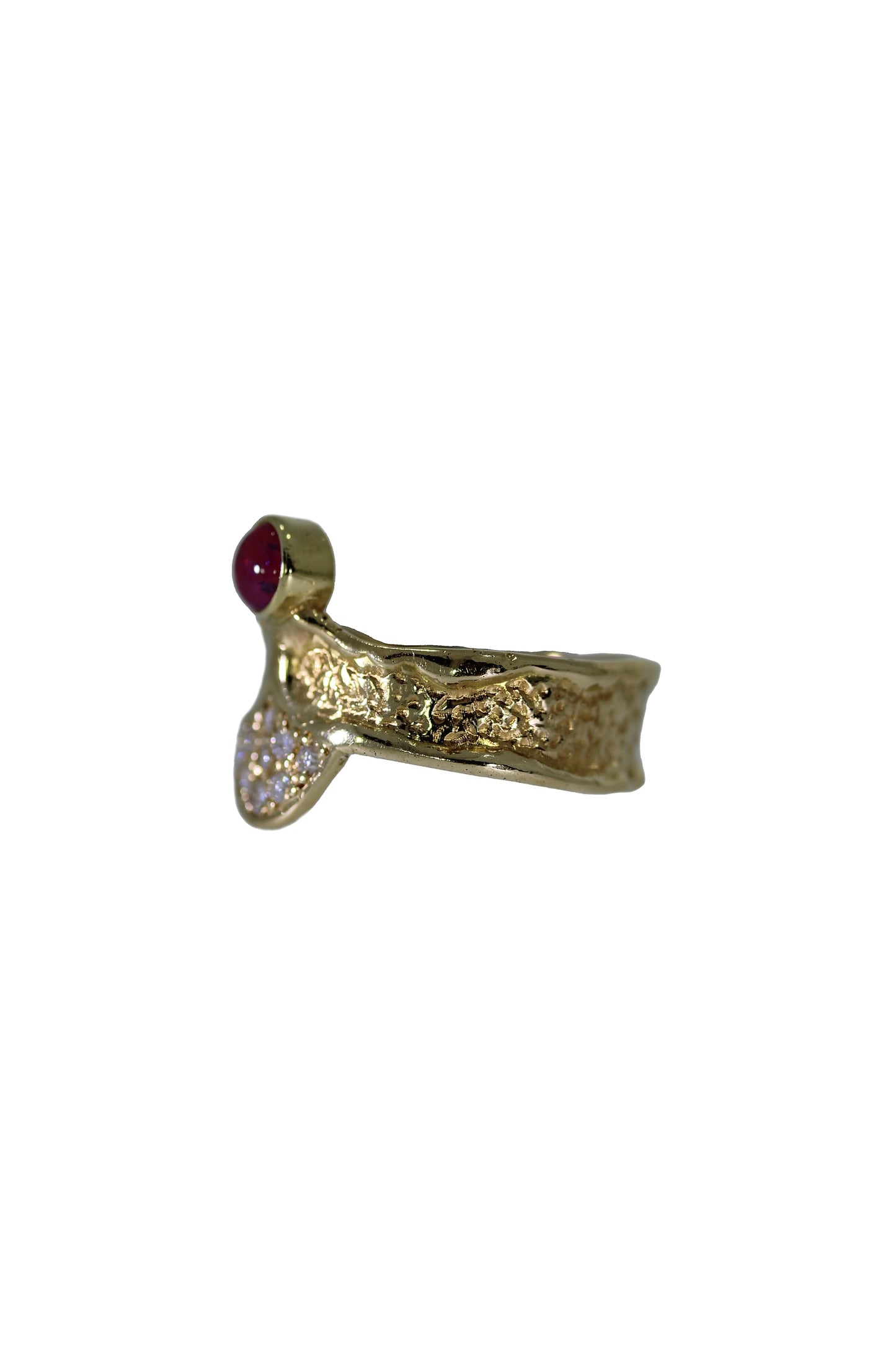 Geschmiedeter Rubin Ring