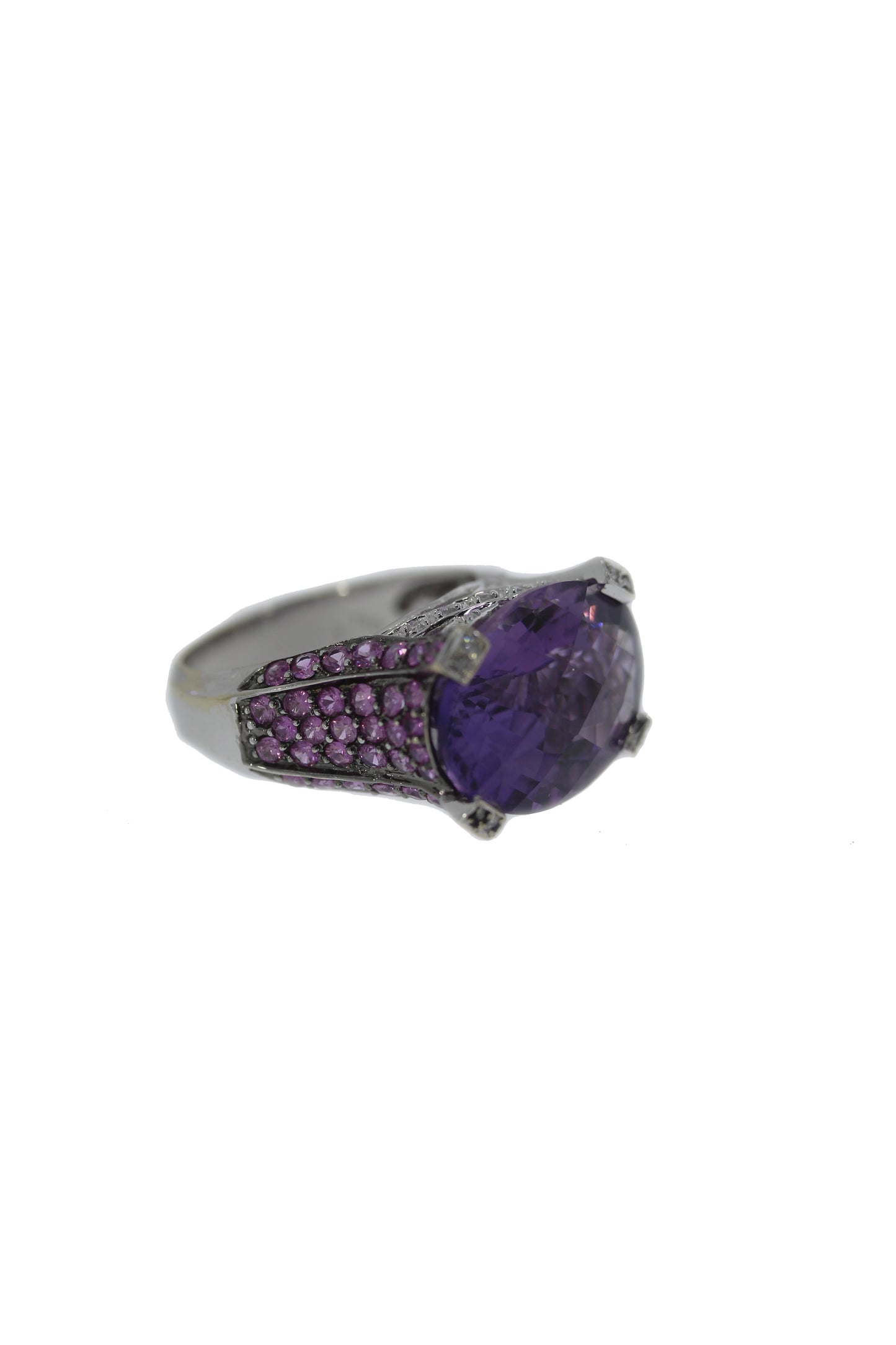 Amethyst-Pink Saphir- Brillant Ring