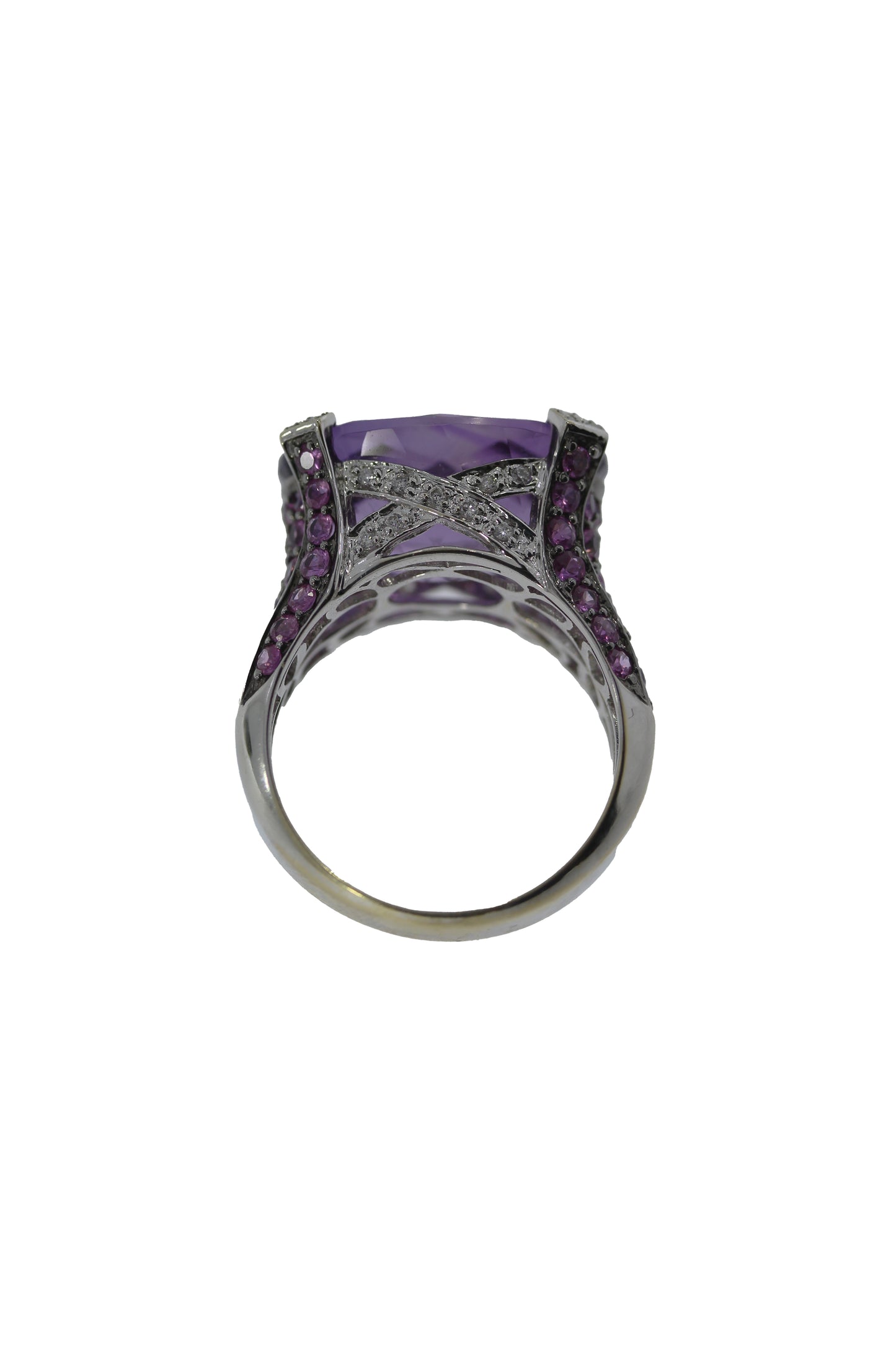 Amethyst-Pink Saphir- Brillant Ring