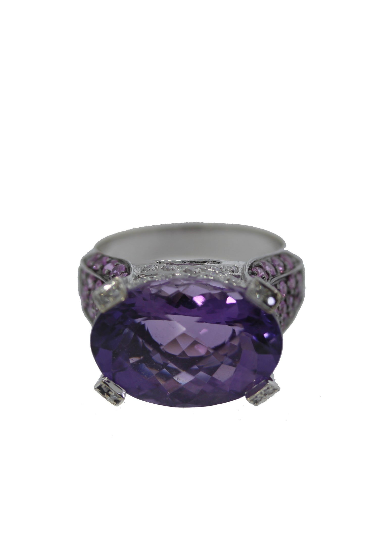 Amethyst-Pink Saphir- Brillant Ring