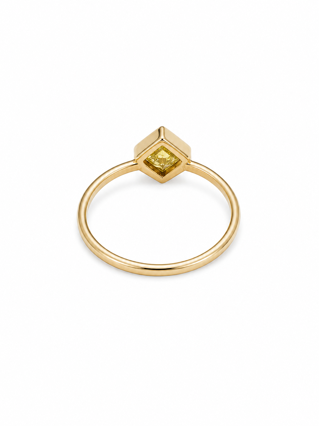 Diamantring aus 585/- Gelbgold mit 1,02 ct. Princess Cut Yellow Diamant
