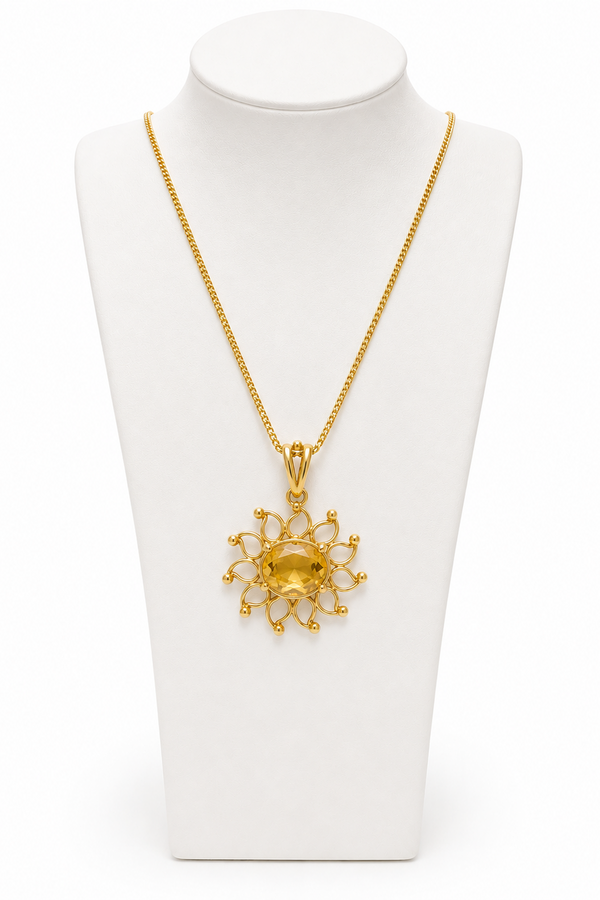 Anhänger mit gelbem Saphir in 750/- Gelbgold