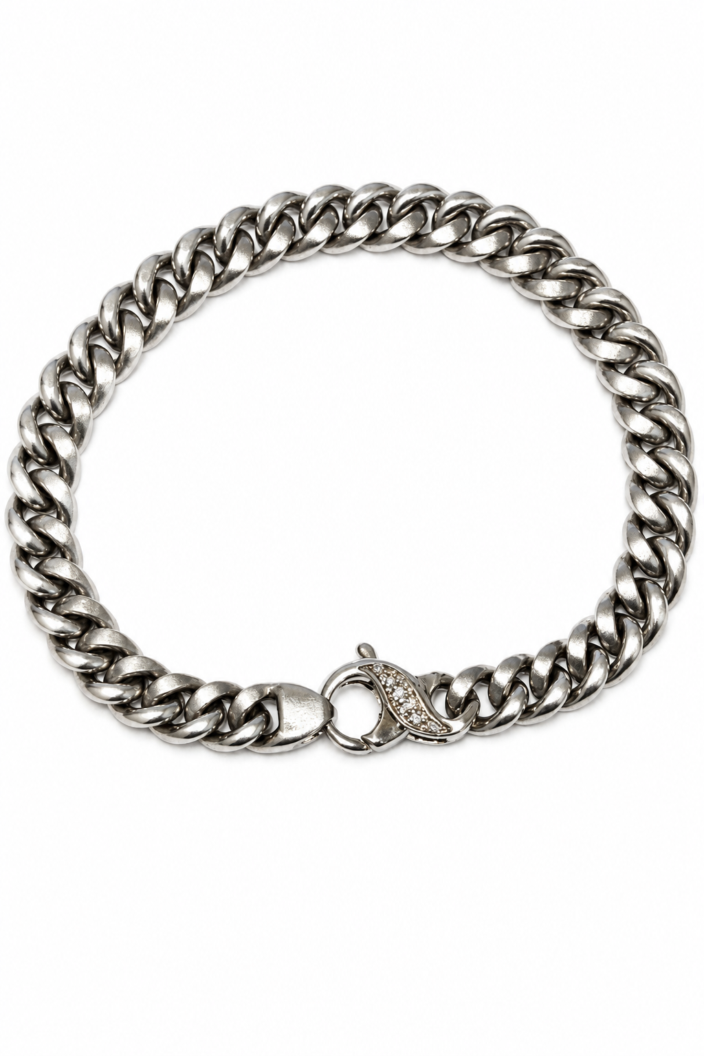 Panzerarmband aus 750/- Weißgold mit Brillanten, 54 Gramm