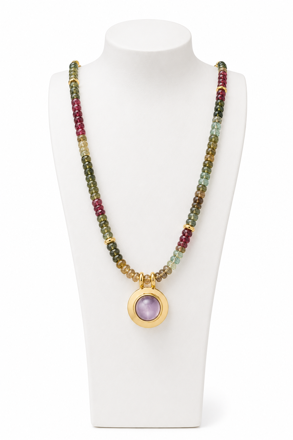Kette aus 750/- Gelbgold mit Farbedelsteinen