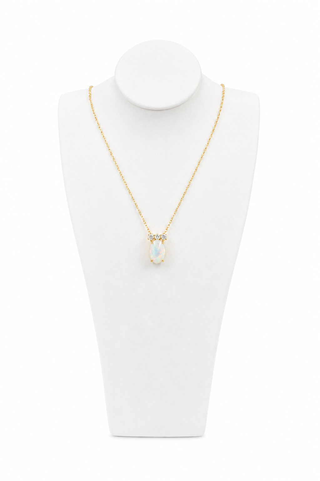 Elegantes Opal Collier aus 585/- Gelbgold mit Brillanten