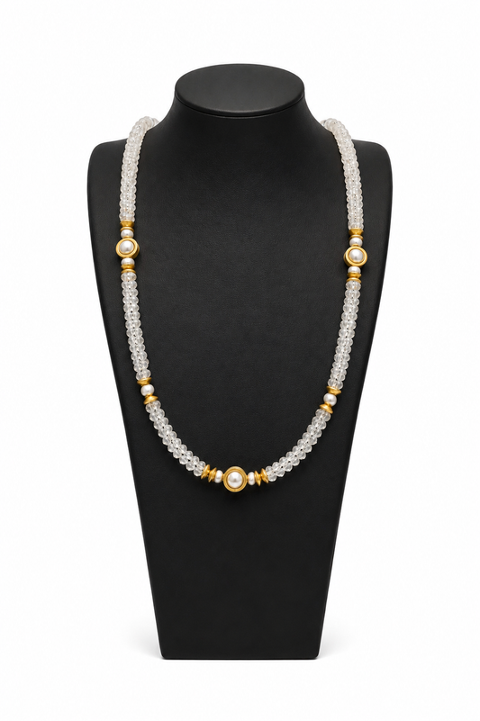 Labradorit Kette in 750/- Gelbgold mit Perlen