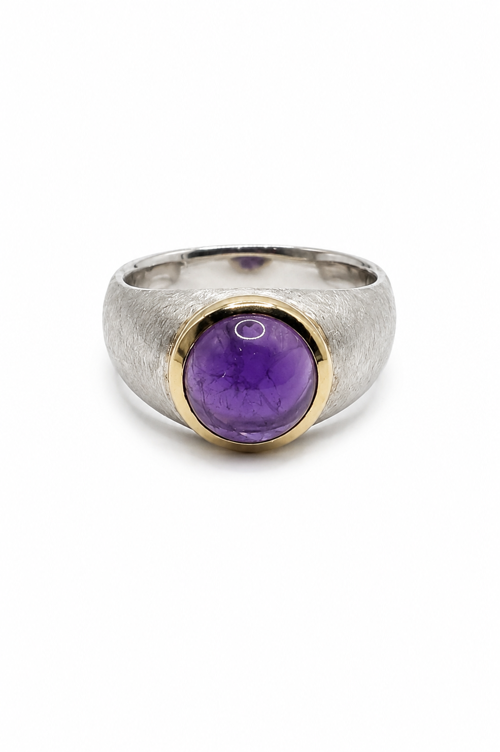 V4859-8bHandgefertigterAmethystringaus925SilberundGelbgold